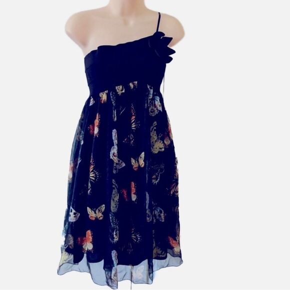 M.S.S.P. Women’s Size Medium Butterfly Formal Cocktail Silk Party Dress, NEW - Picture 1 of 8